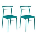 Ficha técnica e caractérísticas do produto Conjunto 2 Cadeiras de Cozinha 1708 Turquesa
