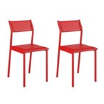 Ficha técnica e caractérísticas do produto Conjunto 2 Cadeiras de Cozinha 1709 Vermelho Real