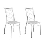 Ficha técnica e caractérísticas do produto Conjunto 2 Cadeiras de Cozinha 1710 Fantasia - Branco