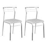 Ficha técnica e caractérísticas do produto Conjunto 2 Cadeiras de Cozinha Cromada 1708 Fantasia - Branco