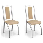 Ficha técnica e caractérísticas do produto Conjunto 2 Cadeiras de Cozinha Genebra Nude