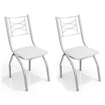 Ficha técnica e caractérísticas do produto Conjunto 2 Cadeiras de Cozinha Itália Branco