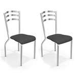 Ficha técnica e caractérísticas do produto Conjunto 2 Cadeiras de Cozinha Portugal Preto