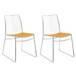 Ficha técnica e caractérísticas do produto Conjunto 2 Cadeiras de Jantar Cromada 1712 - Amarelo