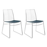 Ficha técnica e caractérísticas do produto Conjunto 2 Cadeiras de Jantar Cromada 1712 - Azul Petróleo