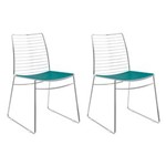 Ficha técnica e caractérísticas do produto Conjunto 2 Cadeiras de Jantar Cromada 1712 - Azul Turquesa