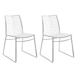 Ficha técnica e caractérísticas do produto Conjunto 2 Cadeiras de Jantar Cromada 1712 - Branco