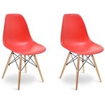Ficha técnica e caractérísticas do produto Conjunto 2 Cadeiras Eames Vermelha - Elegance - Vermelho