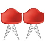 Ficha técnica e caractérísticas do produto Conjunto 2 Cadeiras Eiffel Eames DAR Vermelha - Uni Design