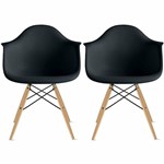 Ficha técnica e caractérísticas do produto Conjunto 2 Cadeiras Eiffel Eames Daw Preta