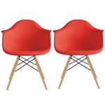 Conjunto 2 Cadeiras Eiffel Eames Daw Vermelha
