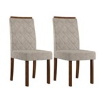 Conjunto 2 Cadeiras Elegance Sonetto Móveis Rústico/Suede Pena Bege