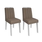 Ficha técnica e caractérísticas do produto Conjunto 2 Cadeiras Elisa Branco e Pluma - Cimol