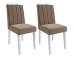 Ficha técnica e caractérísticas do produto Conjunto 2 Cadeiras Elisa - Branco/pluma - Cimol