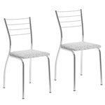 Ficha técnica e caractérísticas do produto Conjunto 2 Cadeiras em Aço 170020764 Branco Fantasia/Cromado - Carraro - Carraro Móveis