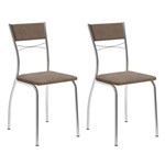Ficha técnica e caractérísticas do produto Conjunto 2 Cadeiras em Aço 170120670 Camurça Conhaque/Cromado - Carraro - Carraro Móveis