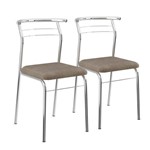 Ficha técnica e caractérísticas do produto Conjunto 2 Cadeiras em Aço 170820670 Camurça Conhaque/cromado - Carraro