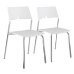 Ficha técnica e caractérísticas do produto Conjunto 2 Cadeiras em Aço 171120671 Branco/Cromado - Carraro