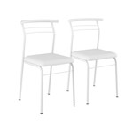 Ficha técnica e caractérísticas do produto Conjunto 2 Cadeiras em Aço Pintado Napa Branco 1708 Carraro Móveis - Móveis Carraro