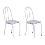 Ficha técnica e caractérísticas do produto Conjunto 2 Cadeiras Éos Branco e Linho - Artefamol