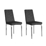 Ficha técnica e caractérísticas do produto Conjunto 2 Cadeiras Estofadas 399 Carraro Fantasia Preto