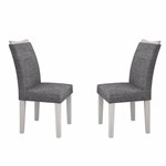 Ficha técnica e caractérísticas do produto Conjunto 2 Cadeiras Estofadas Pampulha Leifer Branco/linho Cinza