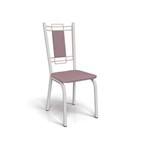 Ficha técnica e caractérísticas do produto Conjunto 2 Cadeiras Florença com Encosto Crome - Rosa