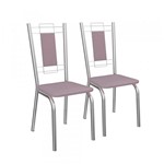 Ficha técnica e caractérísticas do produto Conjunto 2 Cadeiras Florença Crome 2C005CR-23 Salmão - Kappesberg - Kappesberg