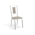 Ficha técnica e caractérísticas do produto Conjunto 2 Cadeiras Florença Crome Cromado/linho Marrom Kappesberg