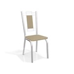 Ficha técnica e caractérísticas do produto Conjunto 2 Cadeiras Florença Crome Cromado/nude Kappesberg