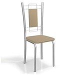 Ficha técnica e caractérísticas do produto Conjunto 2 Cadeiras Florença Crome Kappesberg - Nude