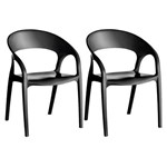 Conjunto 2 Cadeiras Glass Plus Kappesberg Uz4004 - Preto