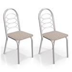Ficha técnica e caractérísticas do produto Conjunto 2 Cadeiras Holanda Crome - Bege