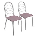 Ficha técnica e caractérísticas do produto Conjunto 2 Cadeiras Holanda Crome 2C009CR-23 Salmão - Kappesberg - Kappesberg
