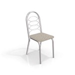 Conjunto 2 Cadeiras Holanda Crome Cromado/Linho Marrom Kappesberg