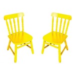 Ficha técnica e caractérísticas do produto Conjunto 2 Cadeiras Infantil Country Amarela - Ecomóveis