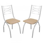 Ficha técnica e caractérísticas do produto Conjunto 2 Cadeiras Itália Crome 2C018CR-16 Nude - Kappesberg - Kappesberg