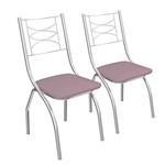 Ficha técnica e caractérísticas do produto Conjunto 2 Cadeiras Itália Crome 2C018CR-23 Salmão - Kappesberg - Kappesberg