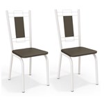 Ficha técnica e caractérísticas do produto Conjunto 2 Cadeiras Kappesberg Crome Florença Branco Marrom