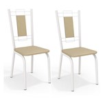 Ficha técnica e caractérísticas do produto Conjunto 2 Cadeiras Kappesberg Crome Florença Branco Nude