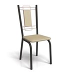 Ficha técnica e caractérísticas do produto Conjunto 2 Cadeiras Kappesberg Crome Florença Preto Fosco - Bege