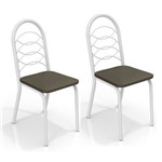 Conjunto 2 Cadeiras Kappesberg Crome Holanda Branco Marrom