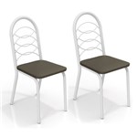 Ficha técnica e caractérísticas do produto Conjunto 2 Cadeiras Kappesberg Crome Holanda Branco Marrom