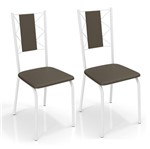 Ficha técnica e caractérísticas do produto Conjunto 2 Cadeiras Kappesberg Crome Lisboa Branco Marrom
