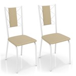 Ficha técnica e caractérísticas do produto Conjunto 2 Cadeiras Kappesberg Crome Lisboa Branco Nude