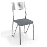 Ficha técnica e caractérísticas do produto Conjunto 2 Cadeiras Kappesberg Crome Nápoles Preto Linho Cinza