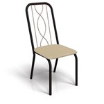 Ficha técnica e caractérísticas do produto Conjunto 2 Cadeiras Kappesberg Crome Viena Preto Fosco - Bege
