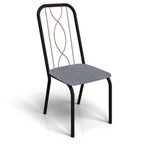 Ficha técnica e caractérísticas do produto Conjunto 2 Cadeiras Kappesberg Crome Viena Preto Fosco - Cinza