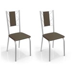 Ficha técnica e caractérísticas do produto Conjunto 2 Cadeiras Lisboa Crome 2C076CR-21 Marrom - Kappesberg - Kappesberg