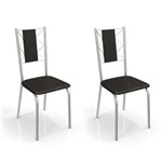 Ficha técnica e caractérísticas do produto Conjunto 2 Cadeiras Lisboa Crome 2C076CR-110 Preto - Kappesberg - Kappesberg